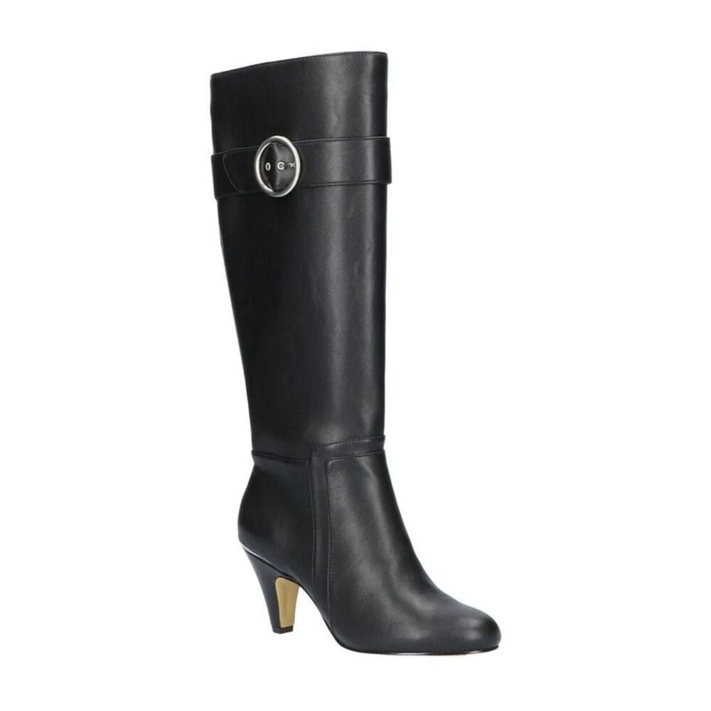 BELLA VITA Womens Black Goring InBraxton Almond Toe Cone Heel Riding Boot 10 W
